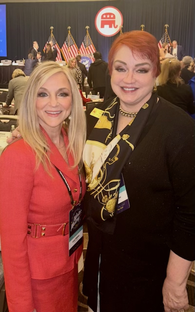 Louisiana Republican National Commiteewoman, Lenar Whitney, with Virginia RNC Committeewoman, Patti Lyman, also supportive of our War Fighter resolution.